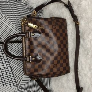 Louis Vuitton Damier Speedy Bandolier 25 handbag with lock and dust bag